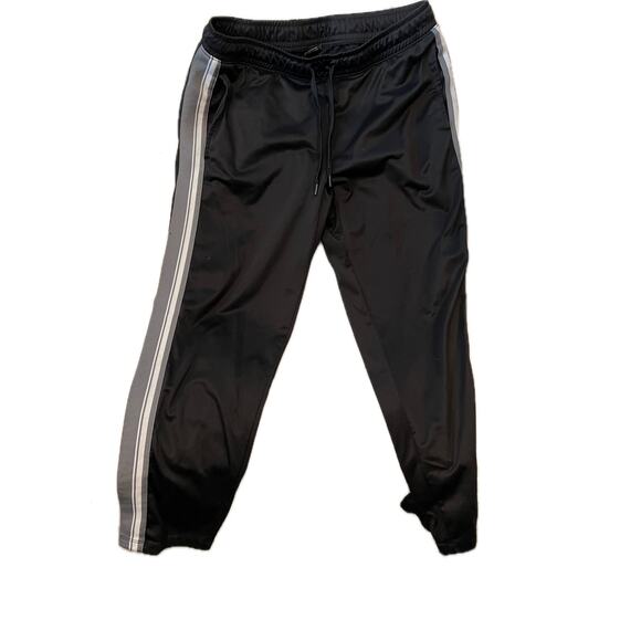 Athletic Works Black w White Stripe Track Pants XL (40-42) - Picture 1 of 3